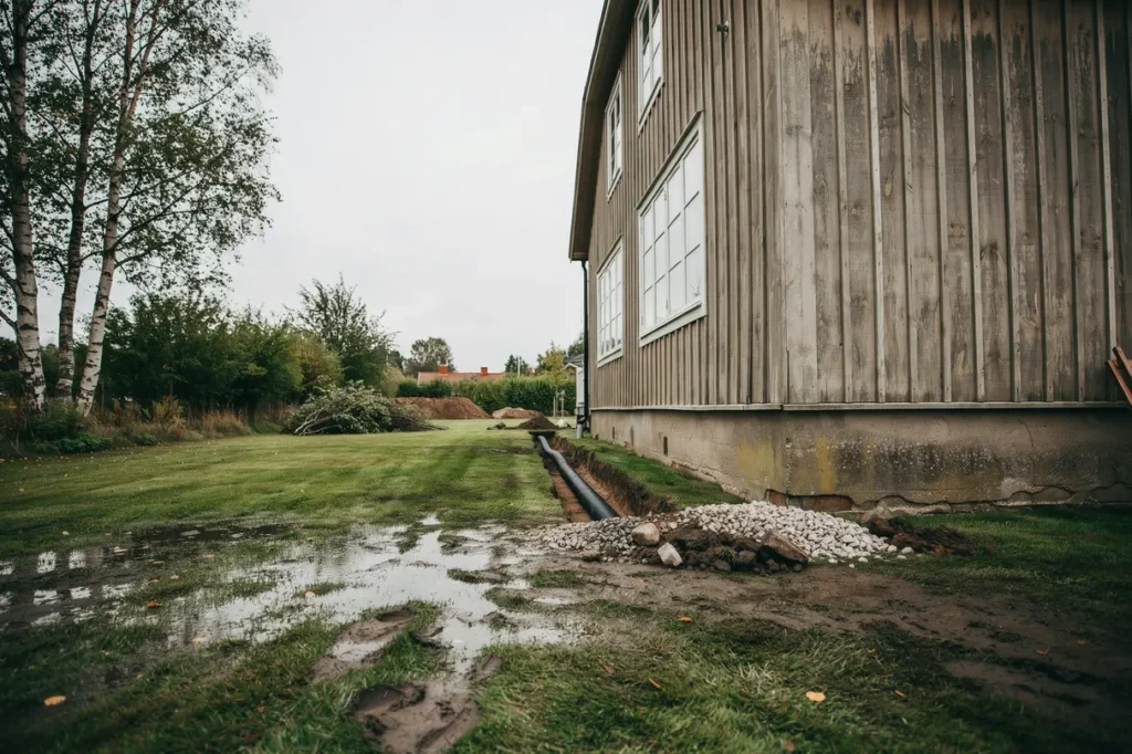 dikning dikesrensning och markavvattning s skyddar du tomten mot vattenproblem och fuktskador