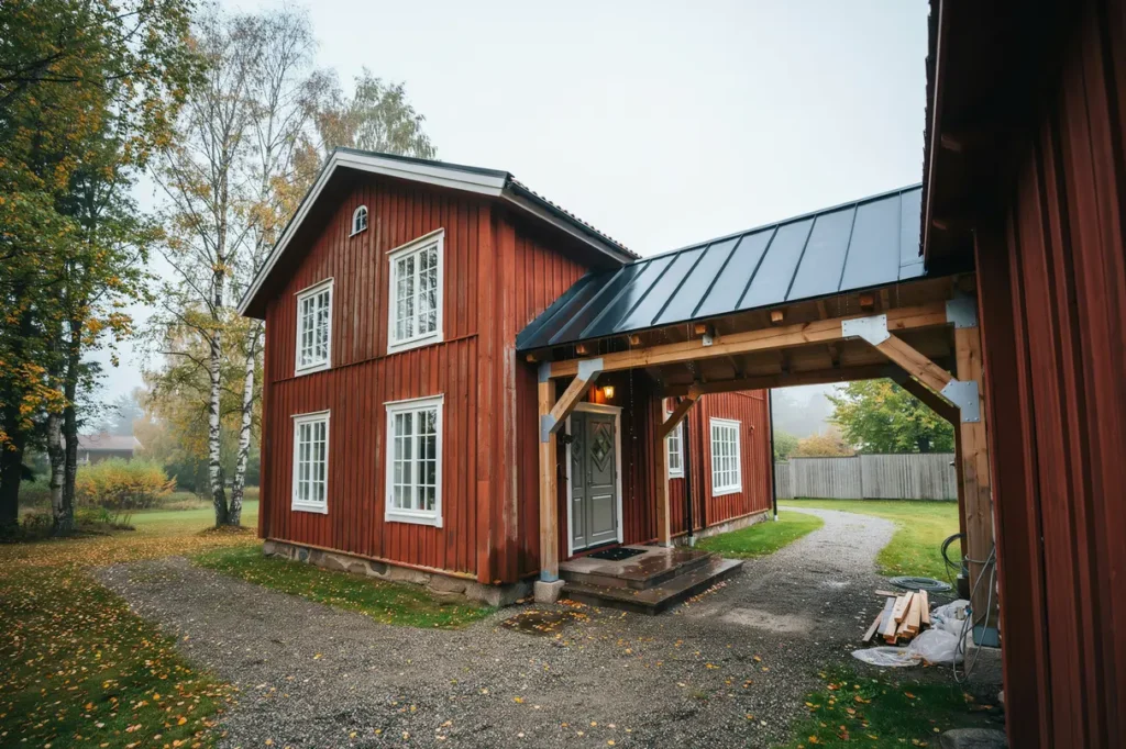 septemberprojekt f r villan bygg ett vindskyddat entr tak som klarar h stens regn och rusk